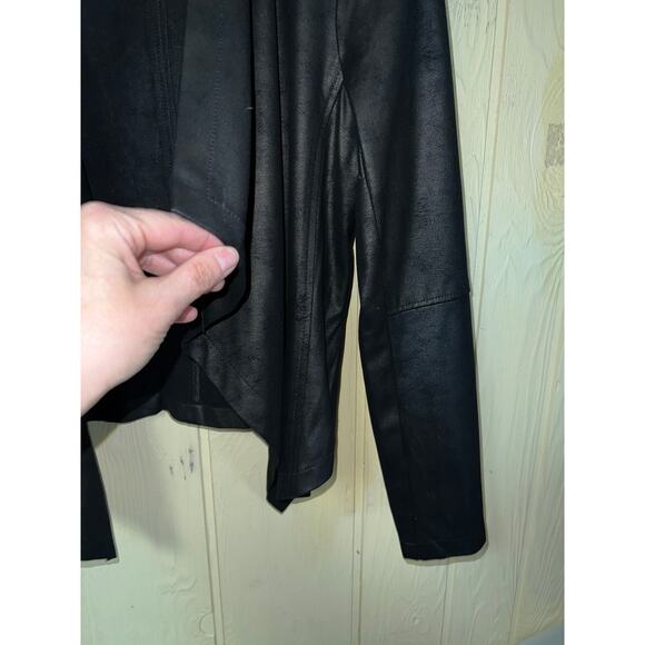 Cynthia Rowley Cardgian Jacket Womens Medium Moto Faux Suede Open Cascade - Picture 3 of 8